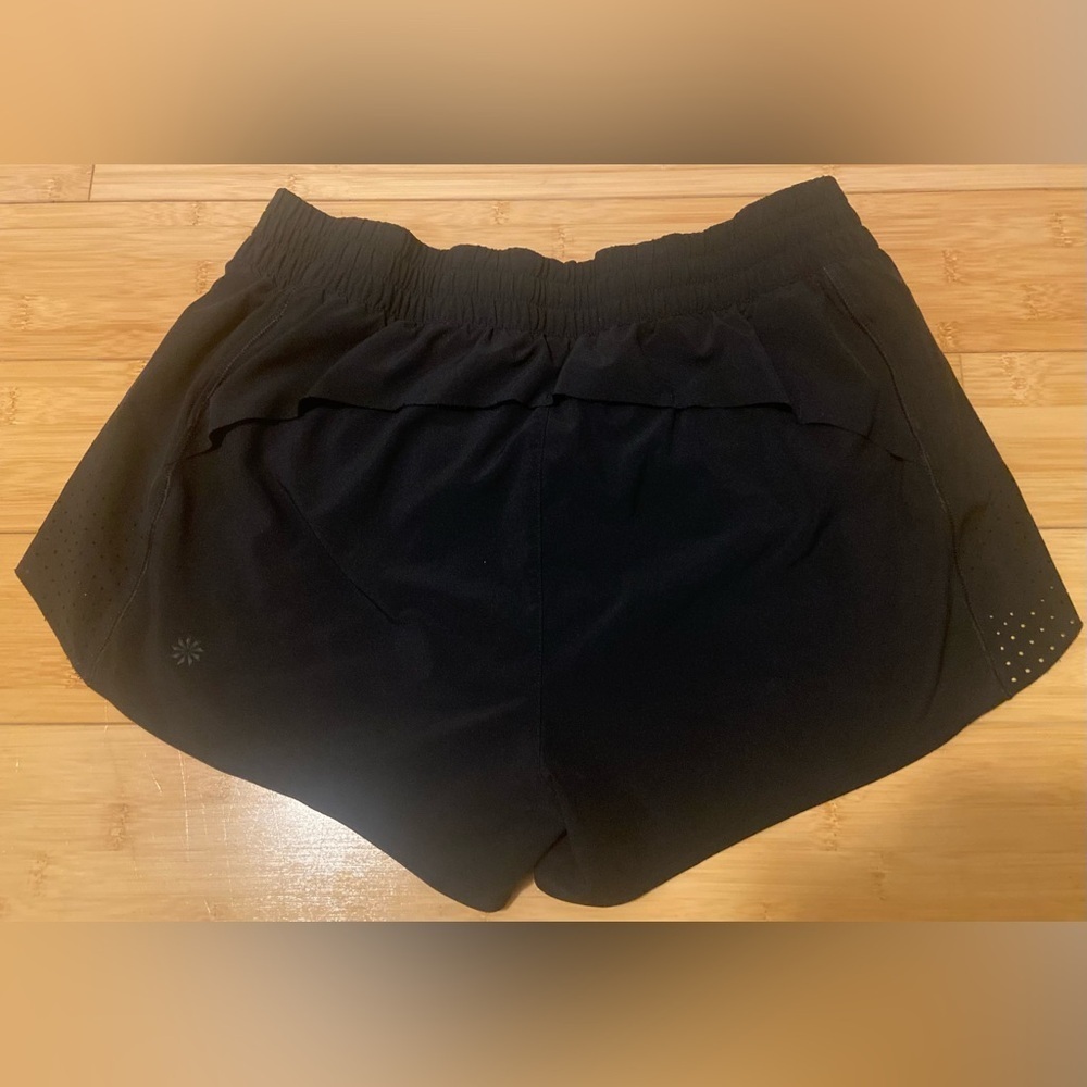 Athleta Hustle 3” Running Shorts Black Size Small Lightweight Zip Pocket - Picture 6 of 8